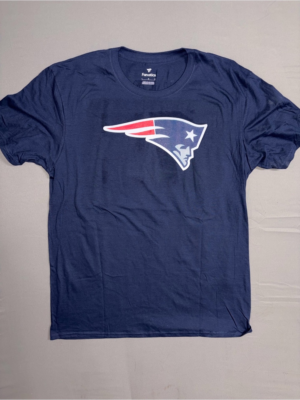 Fanatics Navy New England Patriots Logo Short Sleeve Tee